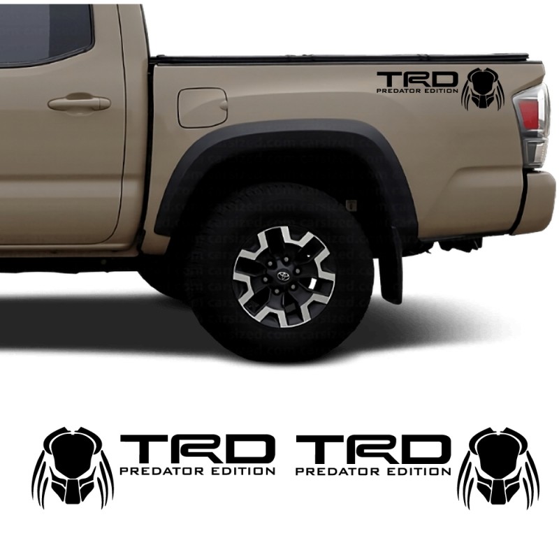 Adesivos para carro logo lateral caçamba TRD Predator Edition compatível com Toyota Tacoma