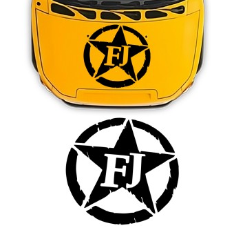 Adesivos para carro logo capô FJ estrela compatível com Toyota FJ Cruiser