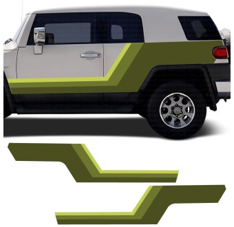 Car decals retro side stripes compatible with Toyota FJ Cruiser