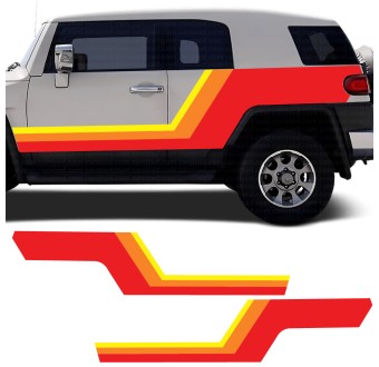 Car decals retro side stripes compatible with Toyota FJ Cruiser