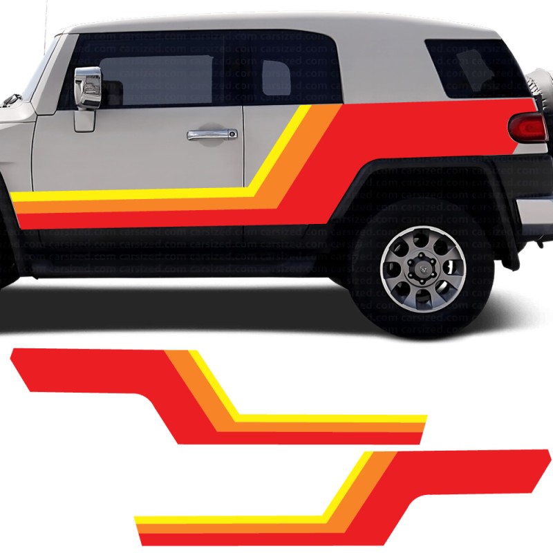 Car decals retro side stripes compatible with Toyota FJ Cruiser