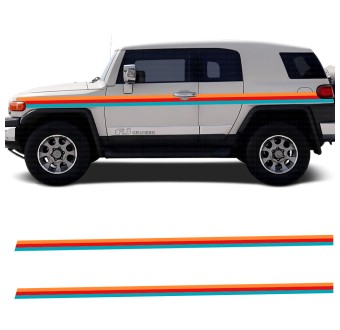 Pegatinas franjas laterales retro off-road Toyota FJ Cruiser