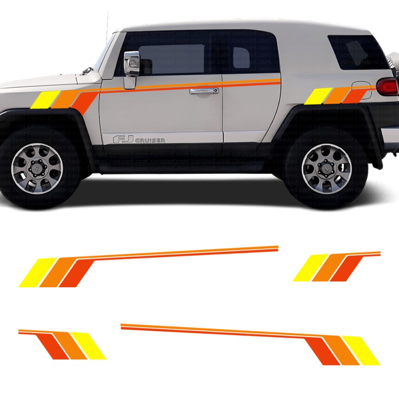 Car decals adventure side stripes compatible with Toyota FJ Cruiser