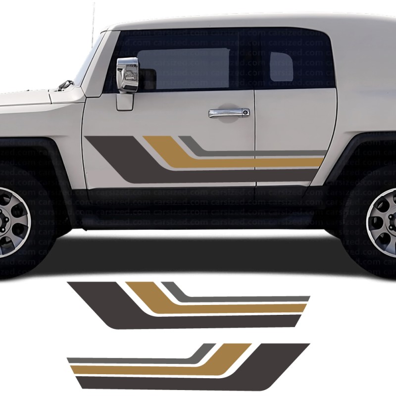 Adesivos para carro faixas laterais geométricas compatíveis com Toyota FJ Cruiser