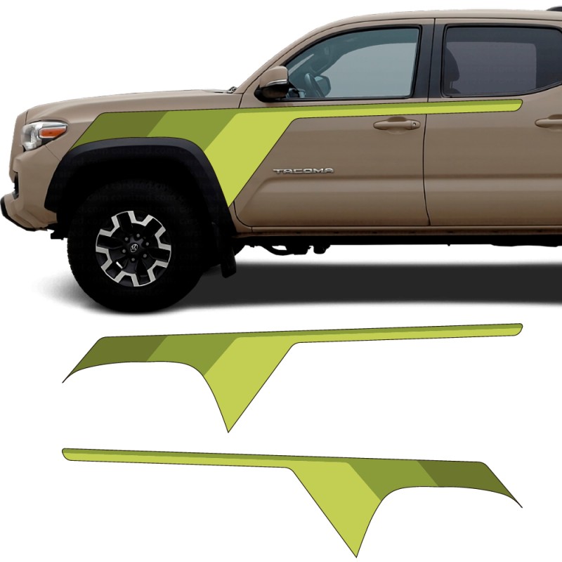 Car decals diagonal side stripes compatible with Toyota Tacoma