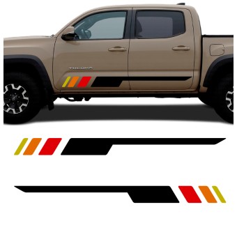 Car decals sporty side stripes compatible with Toyota Tacoma