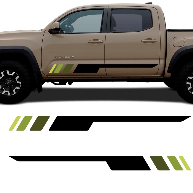 Car decals sporty side stripes compatible with Toyota Tacoma