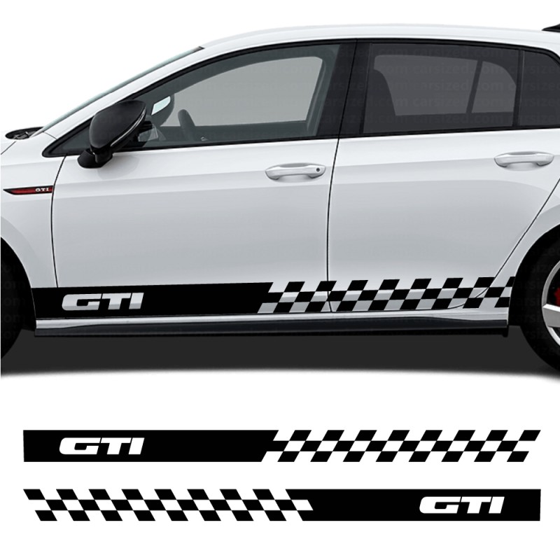 Aufkleber Racing GTI Seitenstreifen Volkswagen Golf