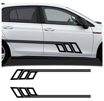 Autocolantes faixas laterais DynamicFlow com Volkswagen Golf