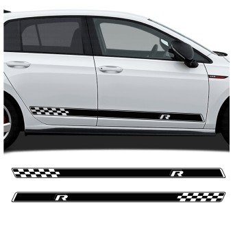 Autocollants pour voiture bande latérale Racing R compatible avec Volkswagen Golf 8