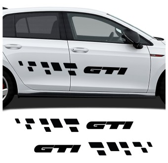 Autocollants pour voiture latéral GTI Pixel compatible avec Volkswagen Golf GTI