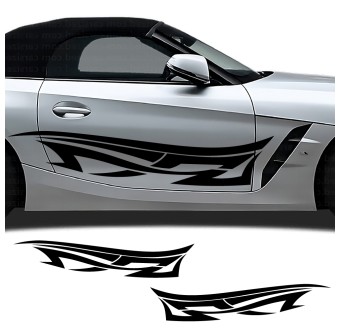 Aufkleber Tribal-Seitenstreifen Thunder BMW Z4