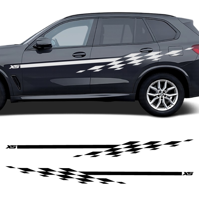 decals side stripe checkered racing BMW X5