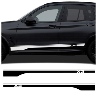 Pegatinas franja lateral con logo X3 compatible con BMW X3