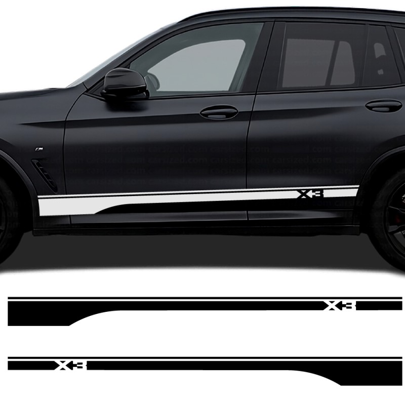 Pegatinas franja lateral con logo X3 compatible con BMW X3