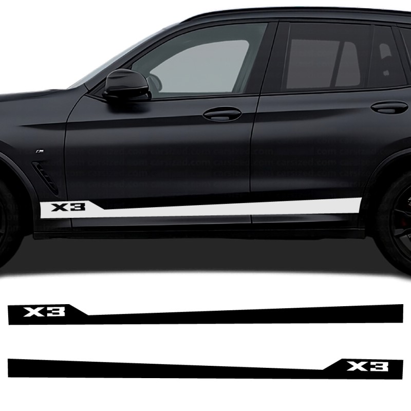 Pegatinas franja lateral con logo X3 compatible con BMW X3