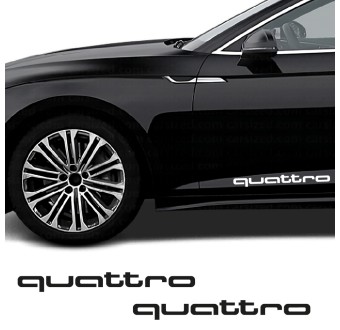 Adesivos lateral emblema Quattro compatível com Audi Quattro