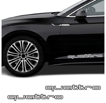 Adesivos lateral emblema Quattro compatível com Audi Quattro