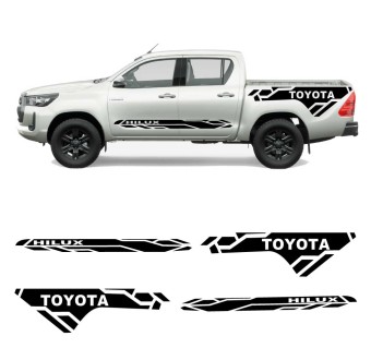 Decalques laterais Toyota Hilux Racing com Toyota Hilux