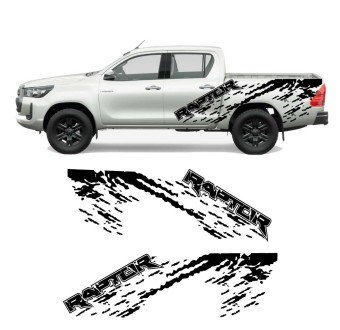 Decalques lateral Raptor Off-Road com Toyota Hilux