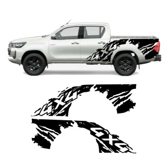 Decalques lateral 4X4 Off-Road com Toyota Hilux