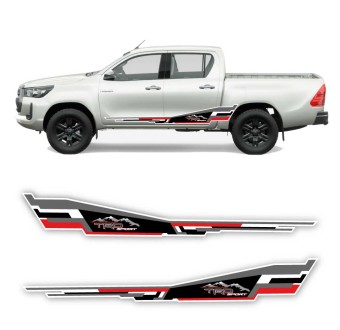 Decalques faixa lateral TRD Sport com Toyota Hilux