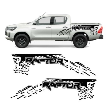 Decalques lateral Raptor com Toyota Hilux