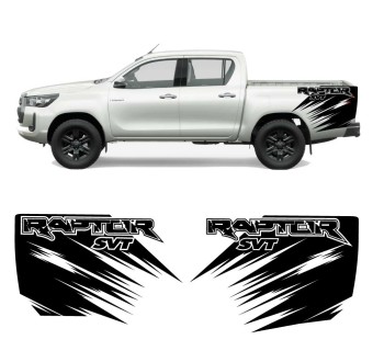 Decalques lateral Raptor SVT com Toyota Hilux