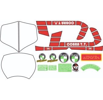 Autocollants Pour Motos Puch Cobra TT Set de Sticker - Star Sam