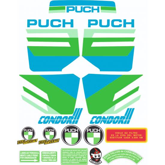 Autocolantes de Moto Puch Condor 3 Sticker Set Yellow - Star Sam