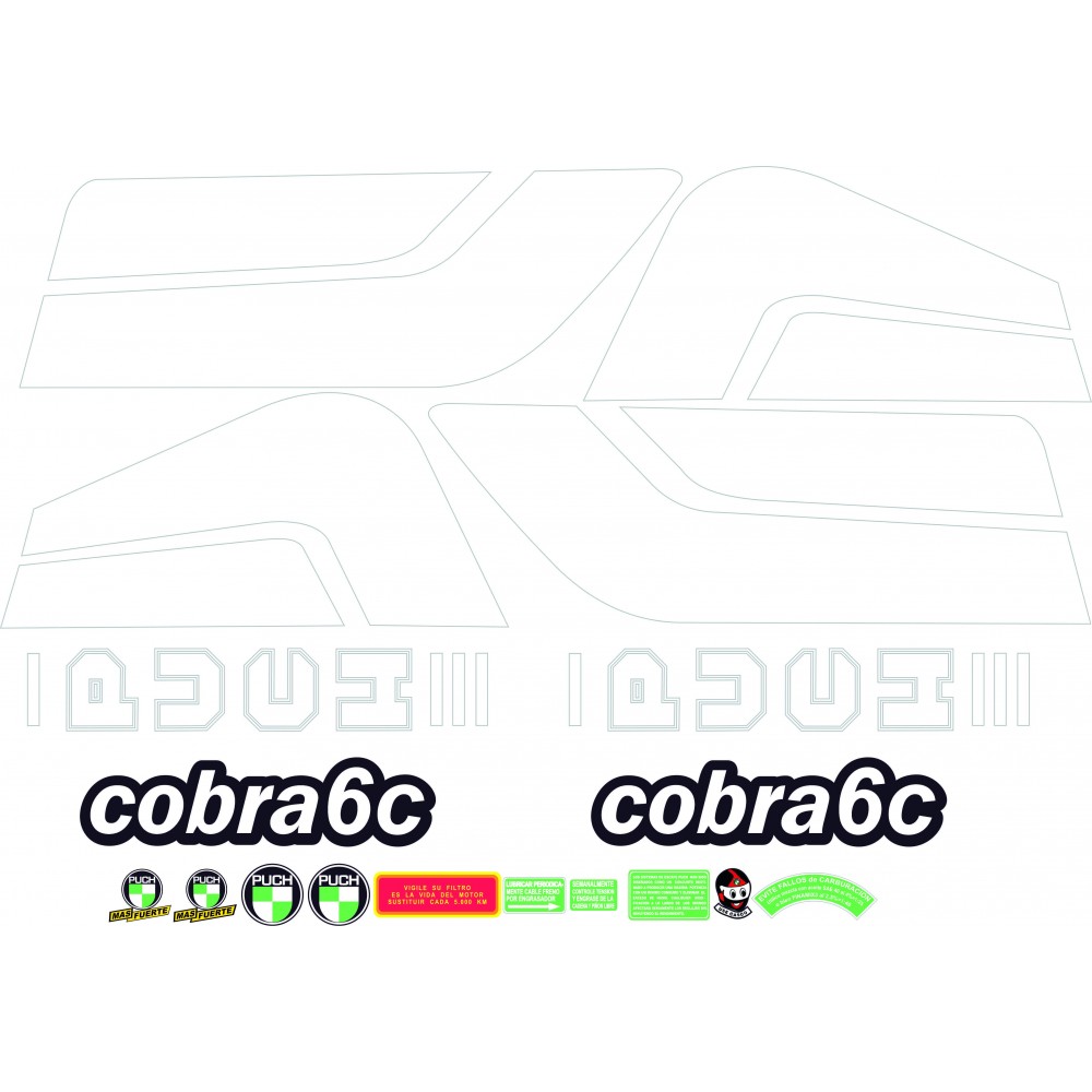 Autocollants Pour Motos Puch Cobra 6C Set de Sticker - Star Sam