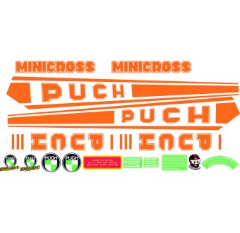 Puch Minicross III Motorbike Stickers  Orange - Star Sam