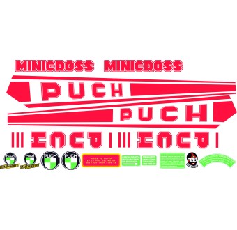 Autocollant Motos Puch Minicross III Set de Sticker Rouge - Star Sam