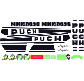 Moto Αυτοκόλλητα Puch Minicross Super σετ αυτοκόλλητων - Star Sam