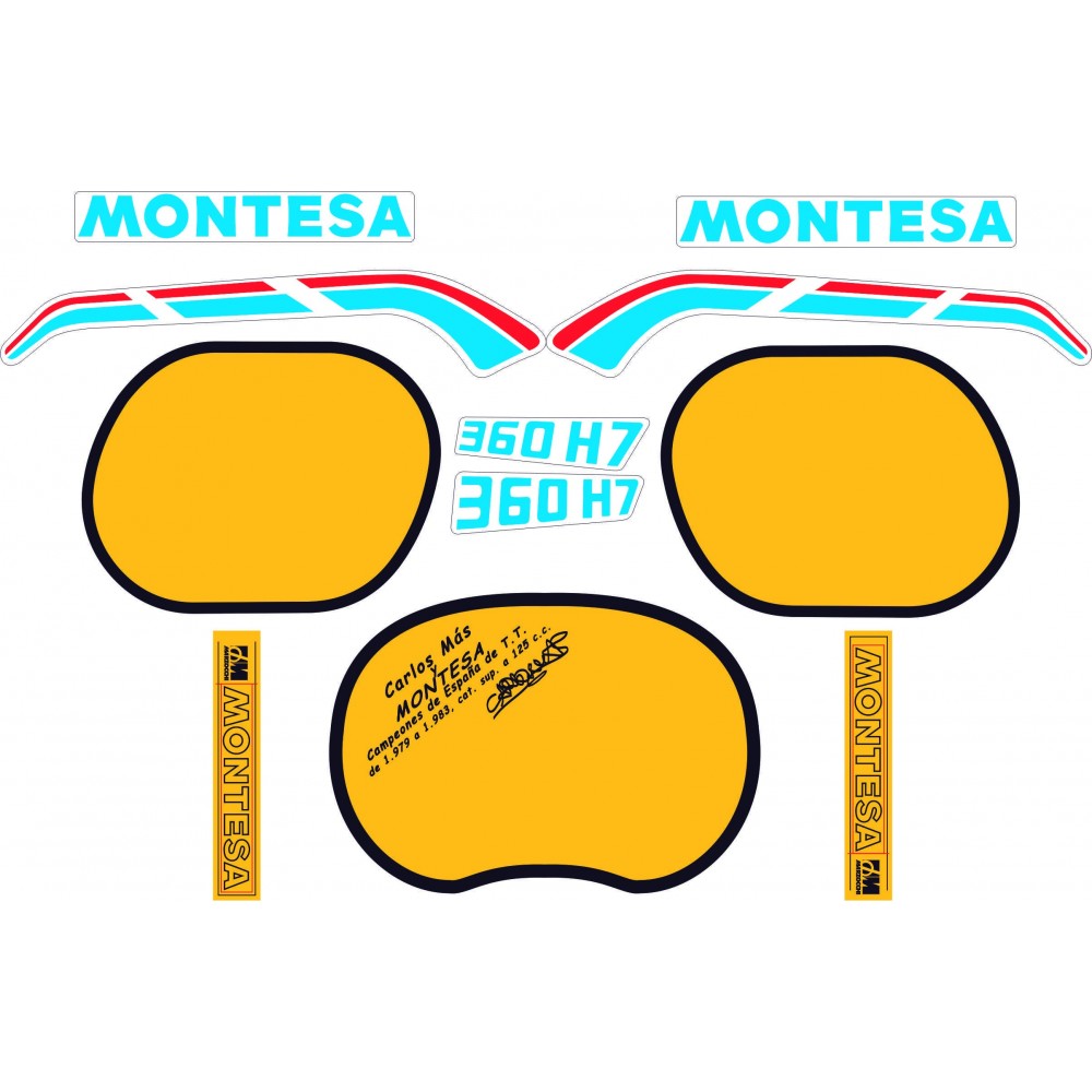Montesa Hart 360 H7 Aufklebersatz Motorrad Aufkleber - Star Sam
