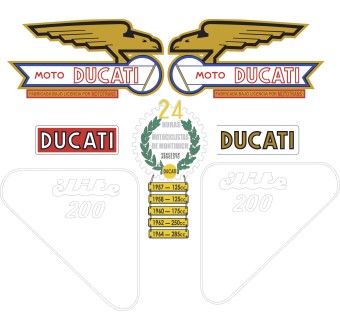 Autocollant Motos Ducati Elite 200 serie 2 Set Stickers - Star Sam