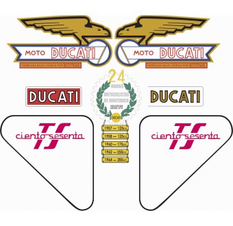 Adesivi per moto Ducati 160 TS Set di Stickers - Star Sam