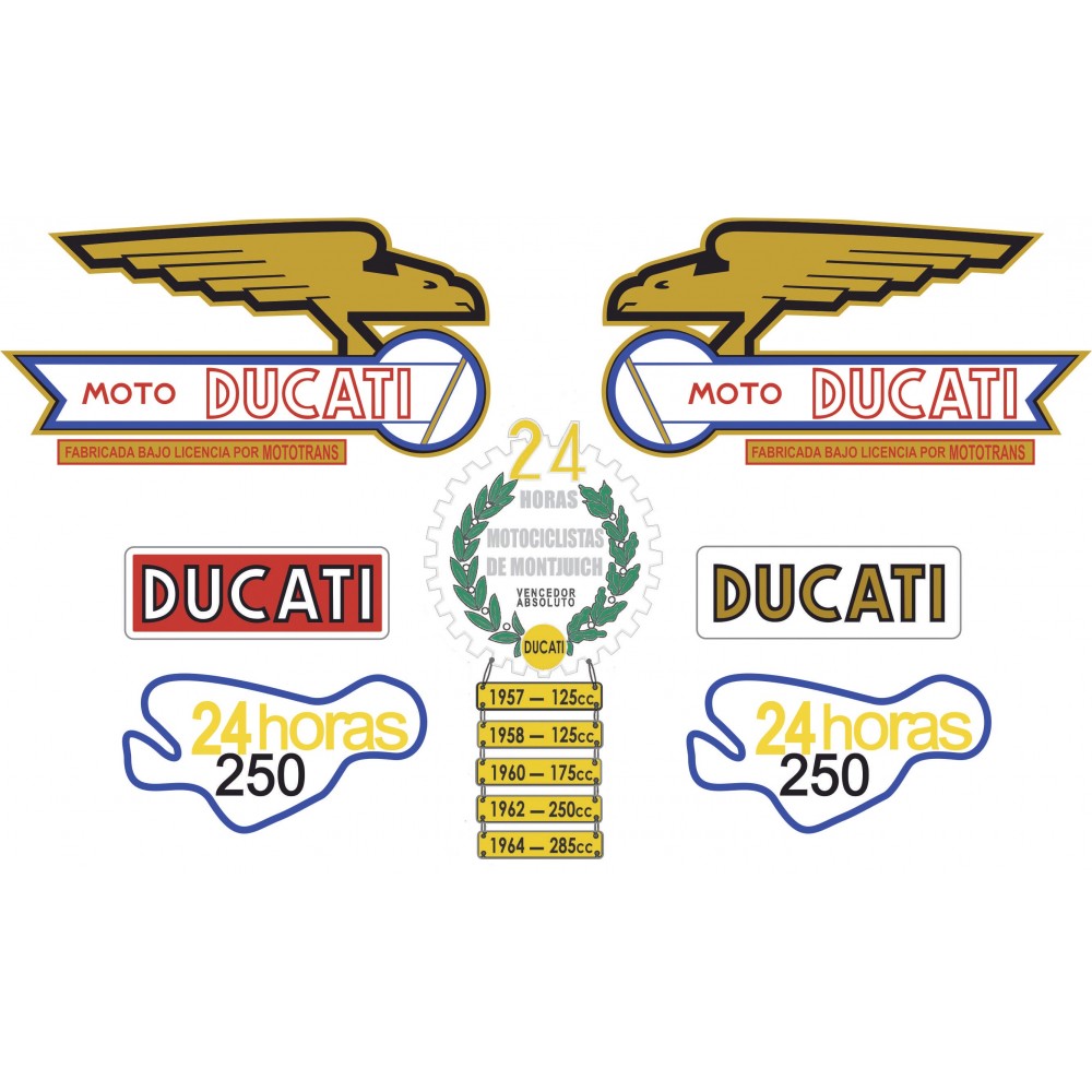 Adesivi per moto Ducati 24 Horas Serie 1 Set di Stickers - Star Sam
