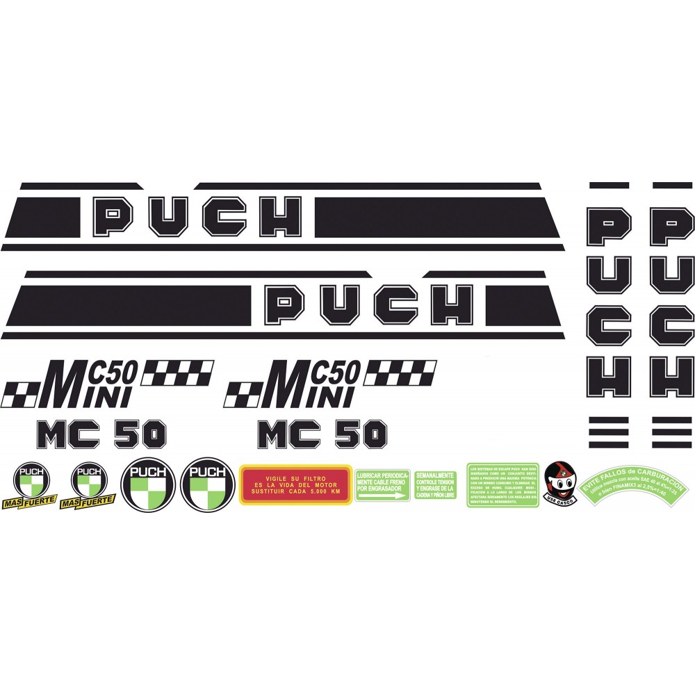 Puch MC 50 Minicross Sticker Set Motorbike Stickers - Star Sam