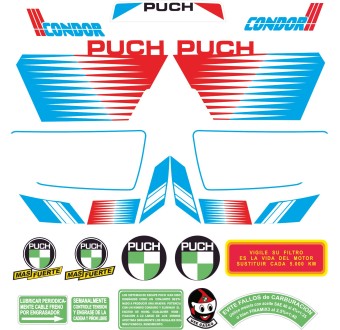 Puch Condor 3 Motorbike Stickers Model 2 White Colour - Star Sam