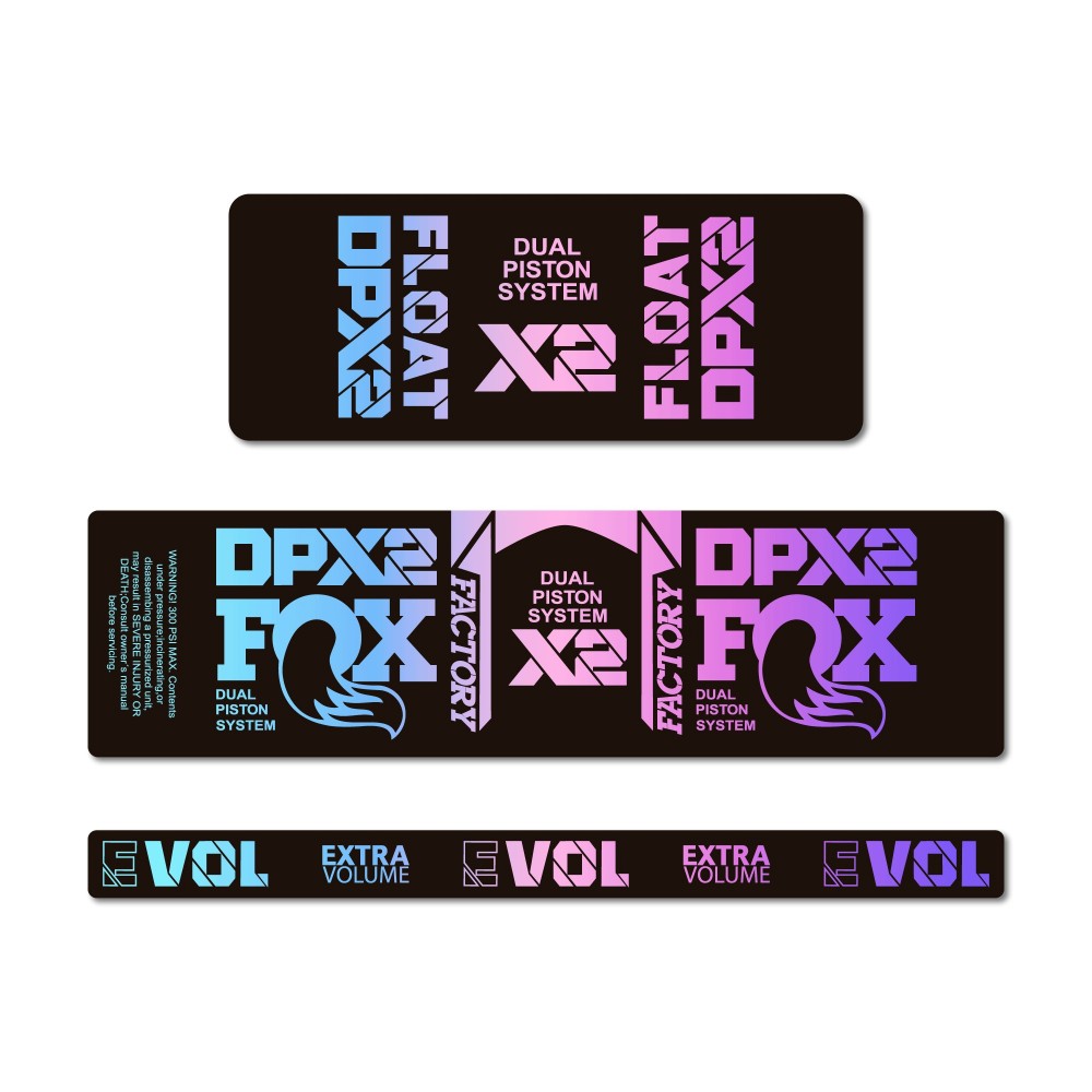 Adesivi Per Biciclette Ammortizzatore Fox DPX2 Gradiente - Star Sam