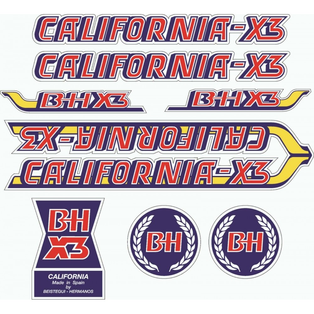 BH Complete Set California-X3 Kit Bike Sticker - Star Sam
