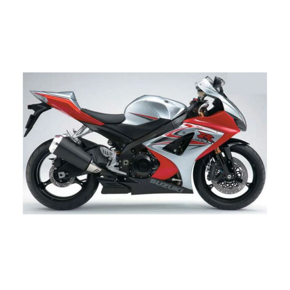 Αυτοκόλλητα μοτοσικλέτας Suzuki GSXR 1000 Έτος 2007 Ασημί και Κόκκινο - Star Sam