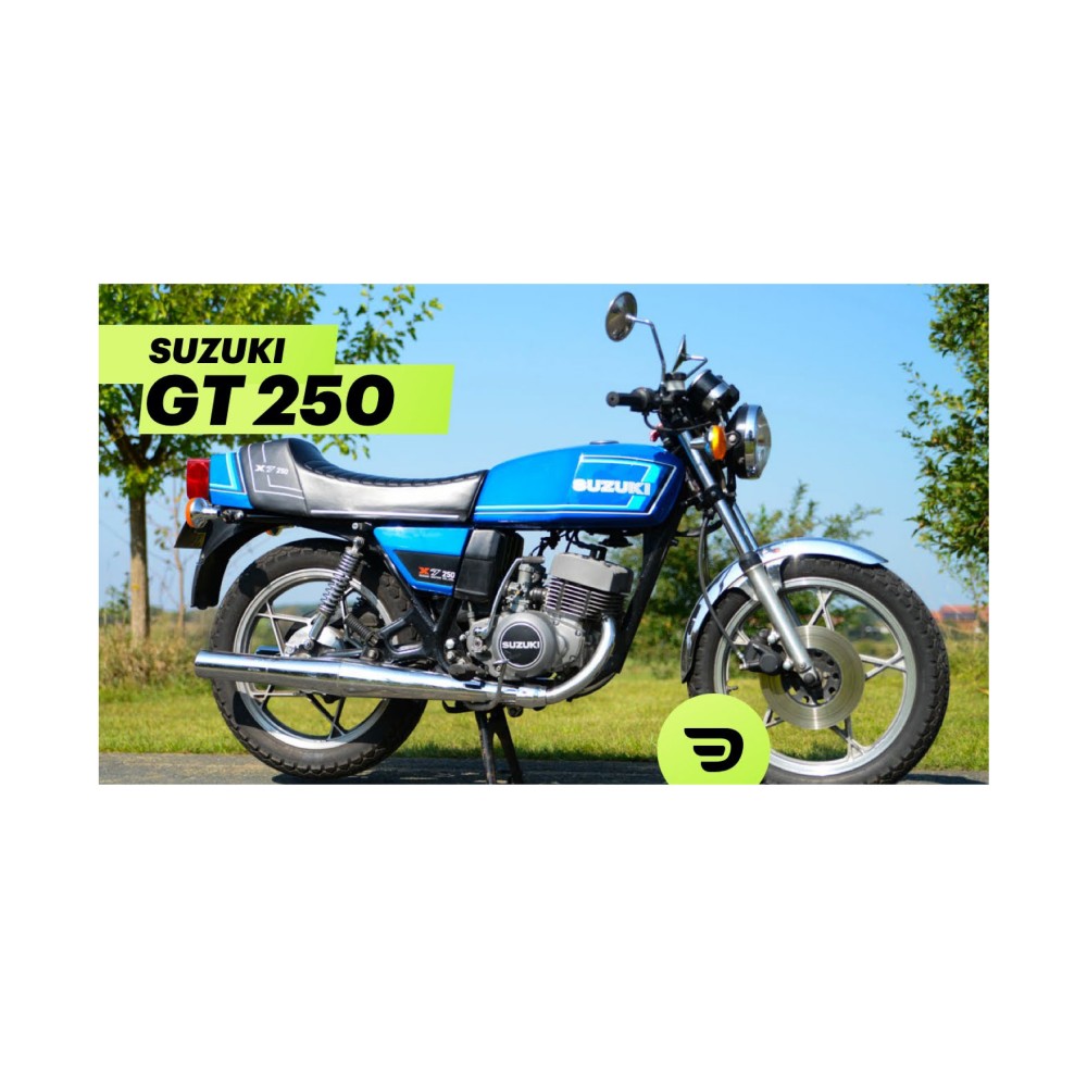 Suzuki GT 250 X7 Blaue Farbe  Motorrad Aufkleber  - Star Sam