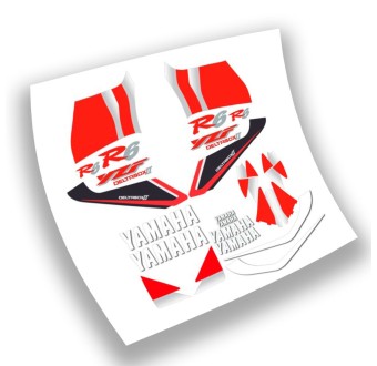 Yamaha YZF R6 Motorbike Stickers 1999-2000 White-Red  - Star Sam