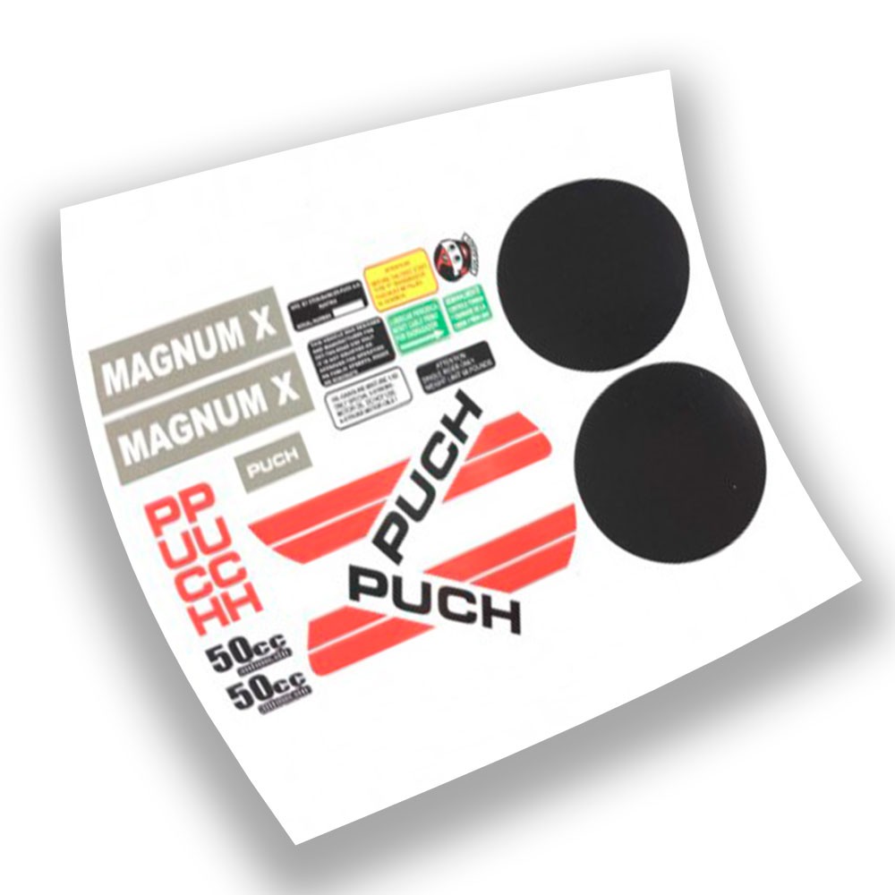 Puch MAGNUM X Motorbike Stickers Sticker Set Red  - Star Sam