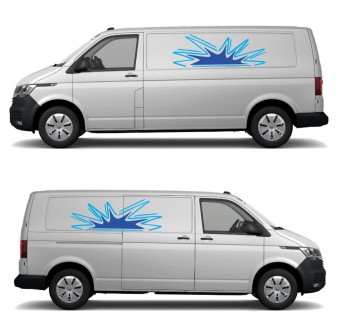 Abstrakter Stil Wohnwagen Aufkleber Blaue Farbe - Star Sam