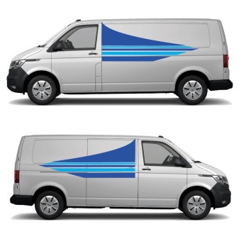 Blue Side Stripes Caravan Stickers - Star Sam