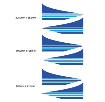 Adesivi Strisce Laterali Colore Blu Camper-Roulotte - Star Sam