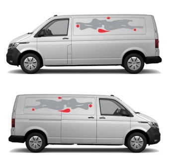 Caravan Stickers-Decals Abstract Style Grey Red Colour - Star Sam